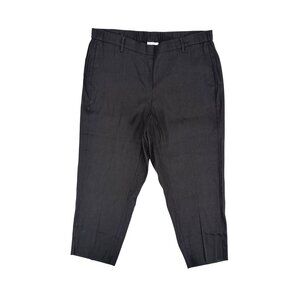 NWT J. Jill Womens XL Petite Linen Stretch Cropped Pants Black Slim Fit Comfort